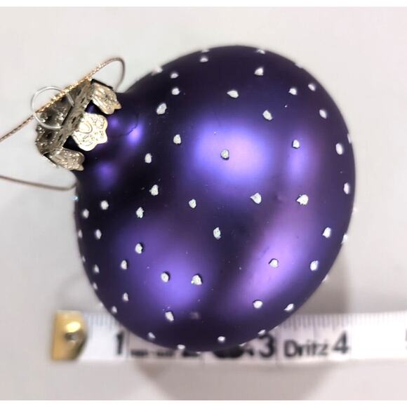 Christmas Ornaments Lot Of 4‎ Satin Finish Glass Onion Large Gold Green Purple - Picture 5 of 5